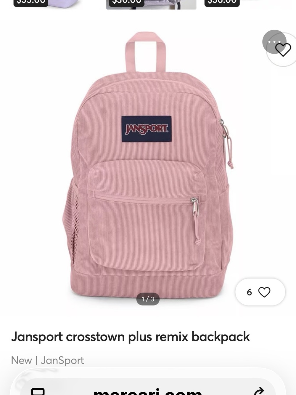Jansport Pink Corduroy Backpack